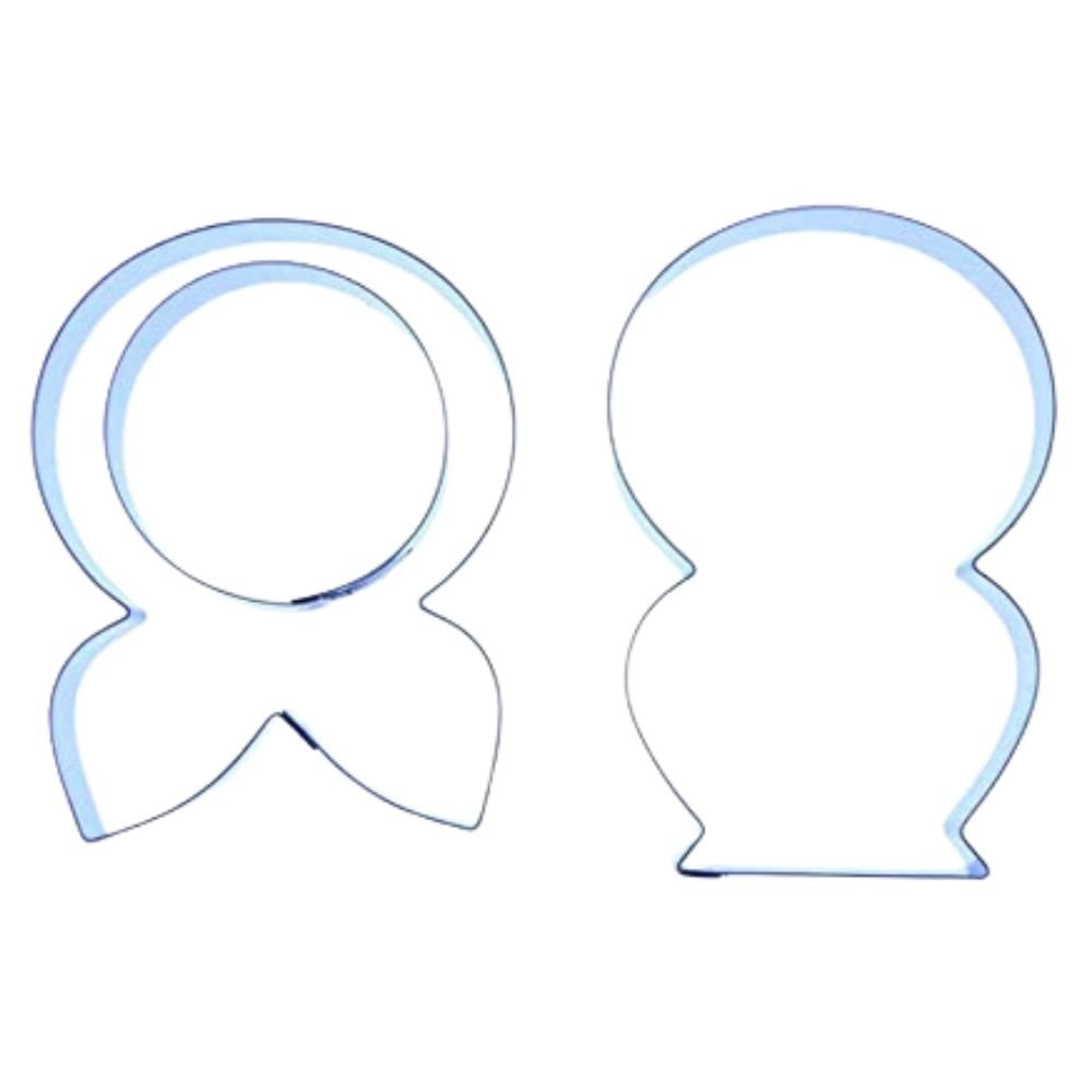 Set Of 3 Babushka Stainless Steel Icing Cutters