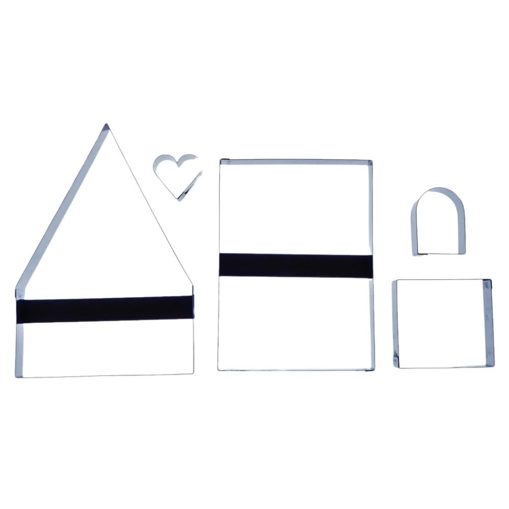Set Of 5 Small Gingerbread House Stainless Steel Icing Cutters