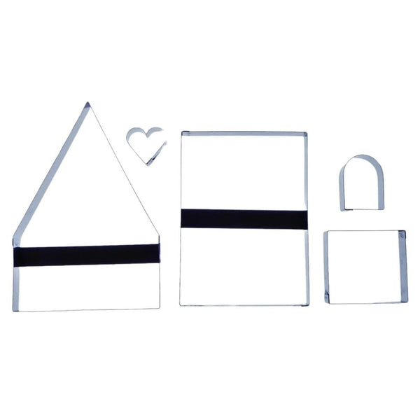 Set Of 5 Small Gingerbread House Stainless Steel Icing Cutters