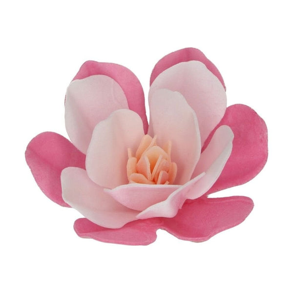 Pink Large Magnolia Deluxe Wafer Flowers Pack Of 6