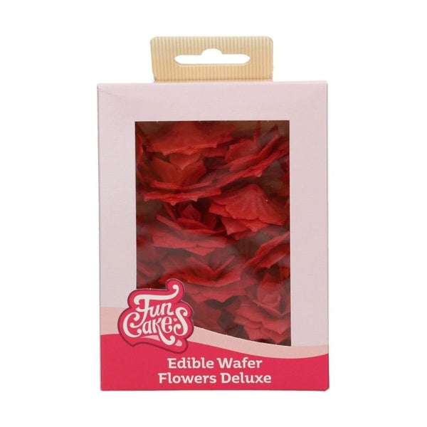 Red Medium Rose Rosalia Deluxe Wafer Flowers Pack Of 15