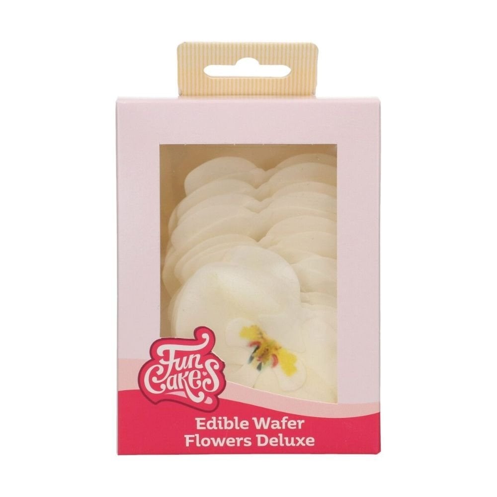 White Medium Orchid Deluxe Wafer Flowers Pack Of 10
