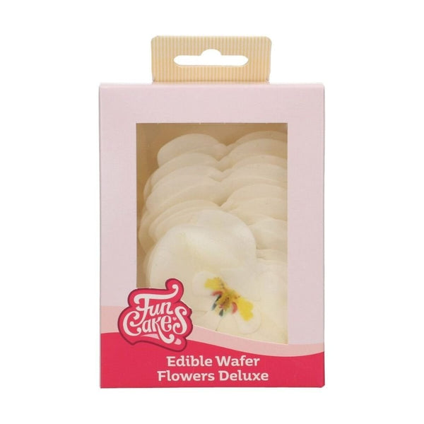 White Medium Orchid Deluxe Wafer Flowers Pack Of 10