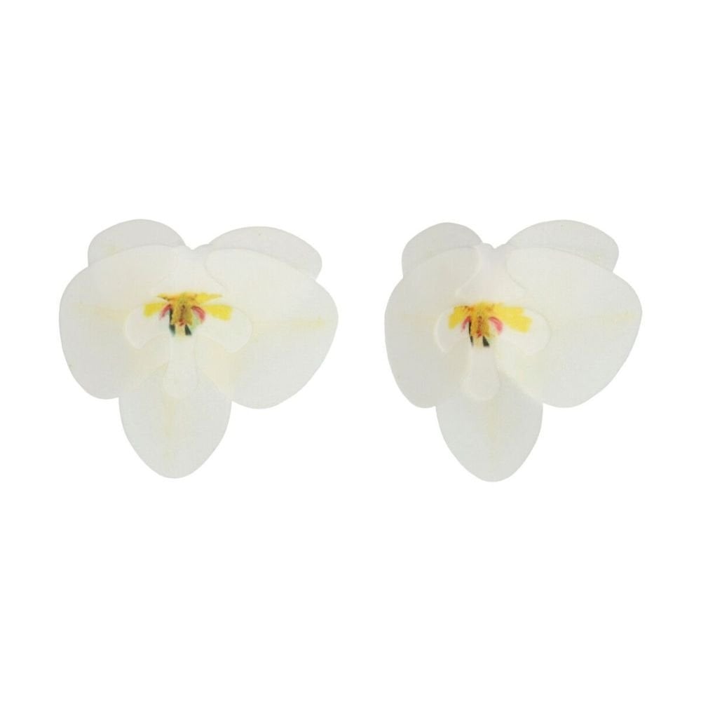 White Medium Orchid Deluxe Wafer Flowers Pack Of 10