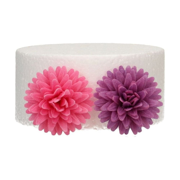 Mix Medium Pompom/Daisy Deluxe Wafer Flowers Pack Of 12