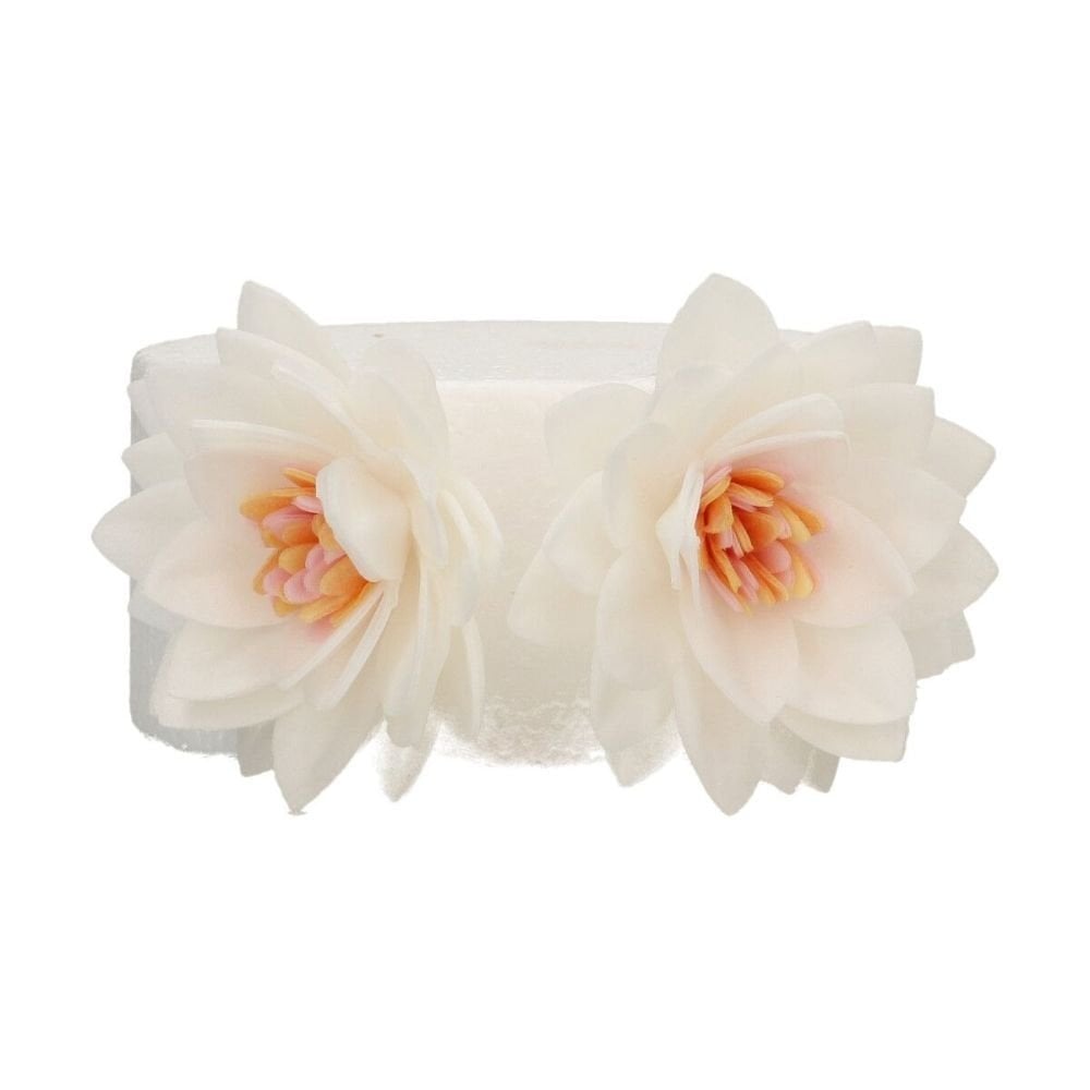 White Medium Lotus Deluxe Wafer Flowers Pack Of 10