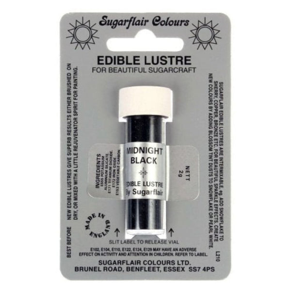 Midnight Black Edible Lustre Dusting Colour 2g