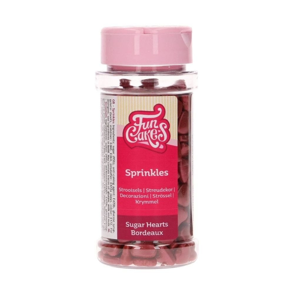 Bordeaux Sugar Heart Sprinkles 80g