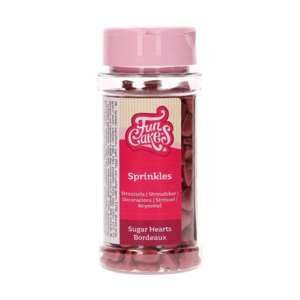 Bordeaux Sugar Heart Sprinkles 80g