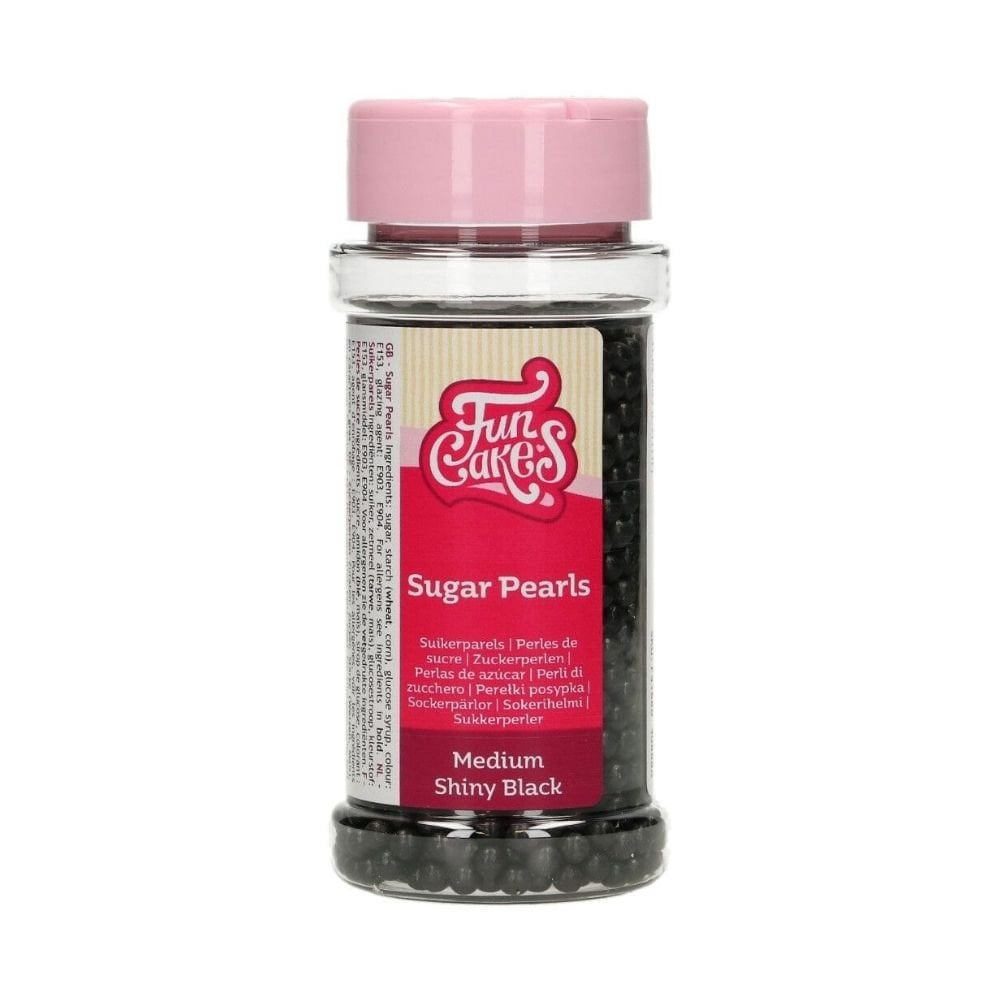 4mm Shiny Black Sugar Pearls 80g
