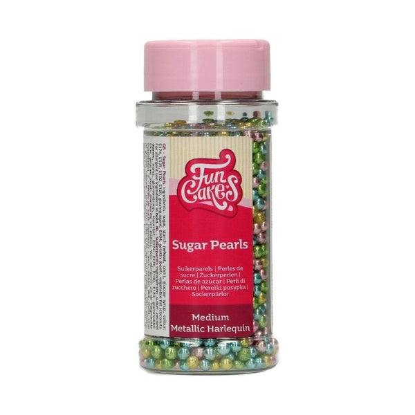 4mm Harlequin Metallic Sugar Pearls 80g