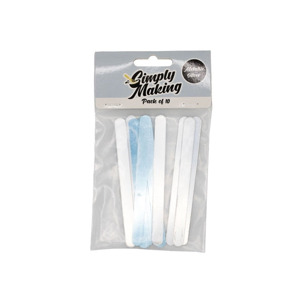 Silver Metallic Cakesicle Sticks x 10