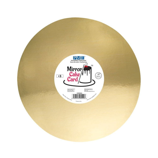 Gold Round Mirror Cake Board - Pack of 3