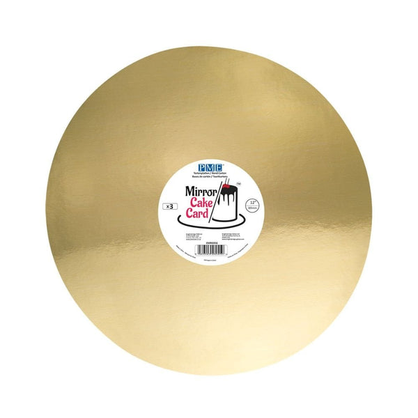 Gold Round Mirror Cake Board - Pack of 3