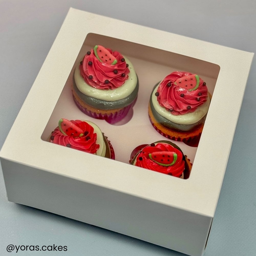 3" Deep White Cupcake Box With Window