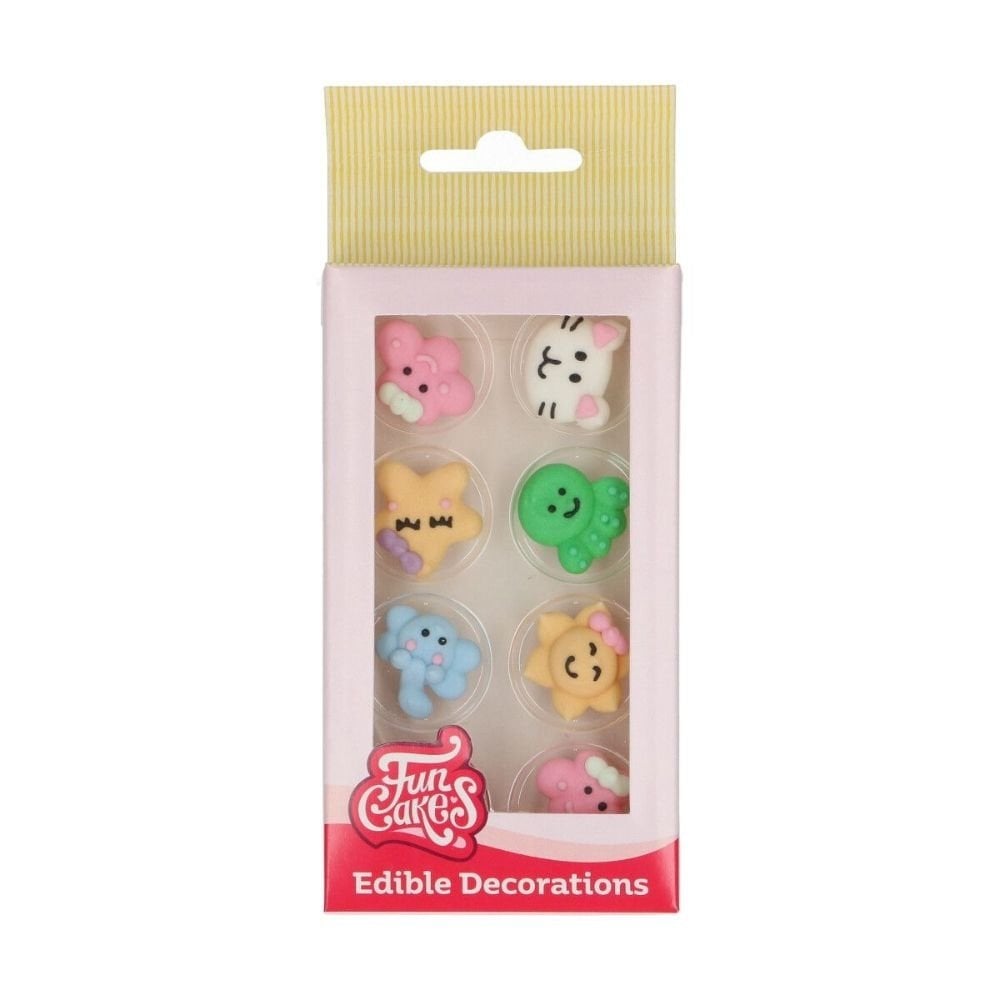 Kawaii Sugar Decorations Set Of 8