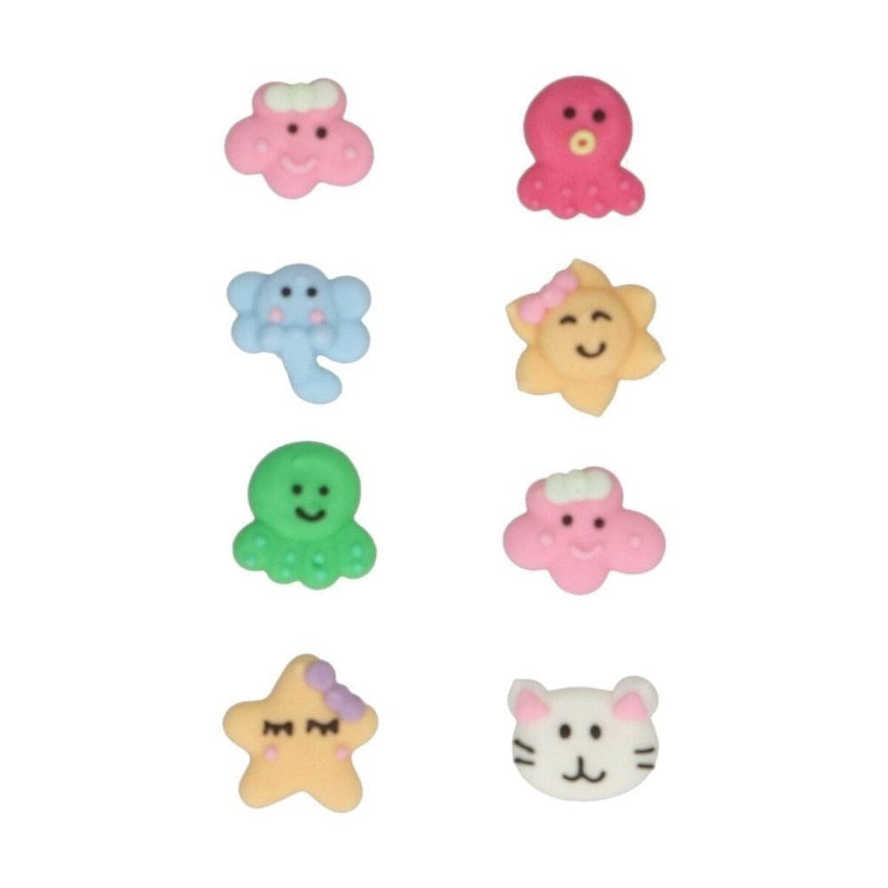 Kawaii Sugar Decorations Set Of 8