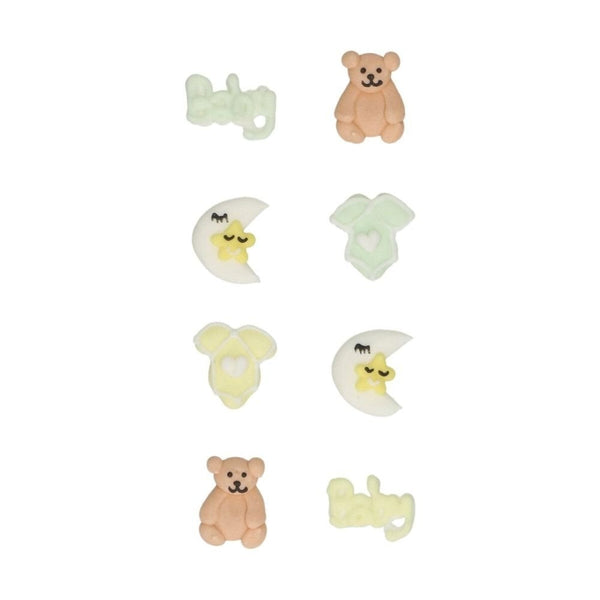 Happy Baby Sugar Decorations Set Of 8