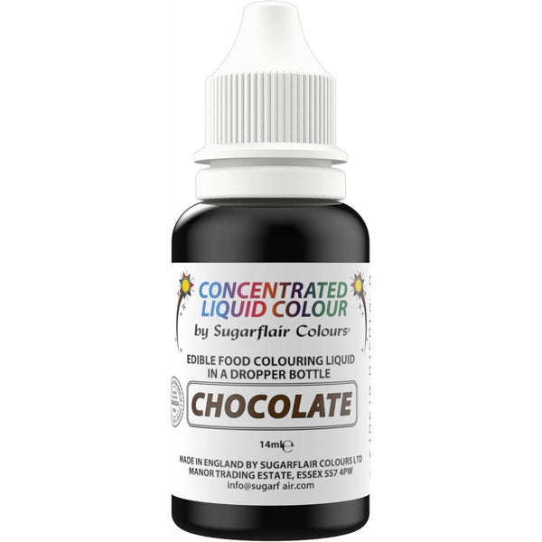 Chocolate - Sugartint Concentrated Droplet Colour 14ml - Sugarflair
