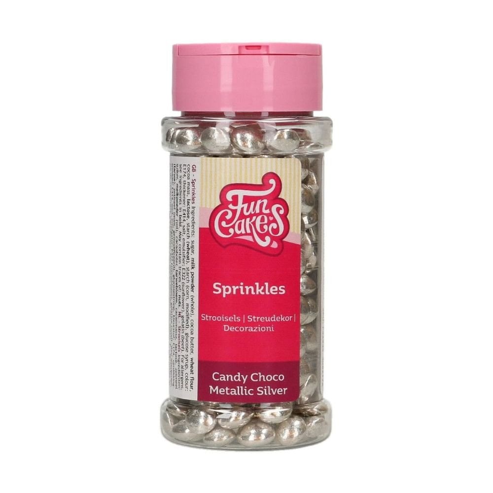 Metallic Silver Choco Lentils Sprinkles 80g