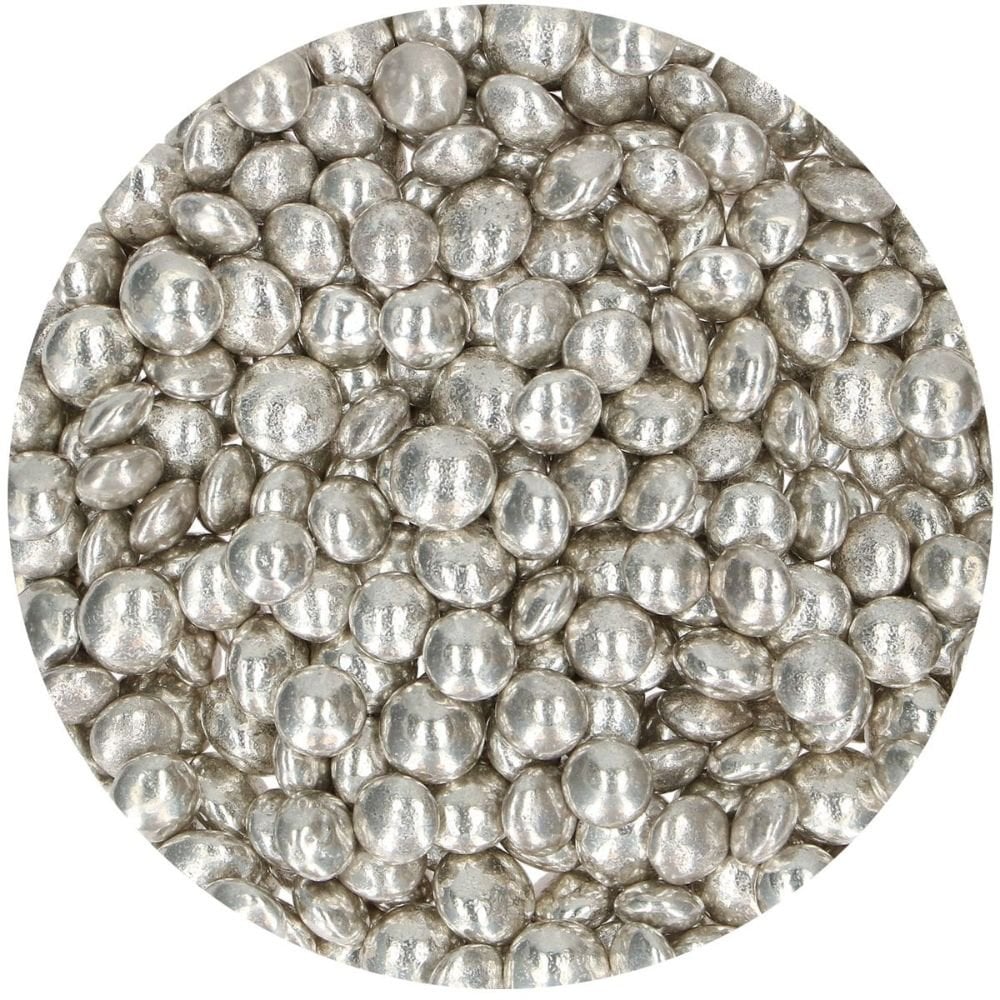 Metallic Silver Choco Lentils Sprinkles 80g