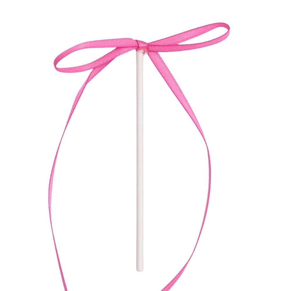 Pink Ribbon Bow Topper x 8
