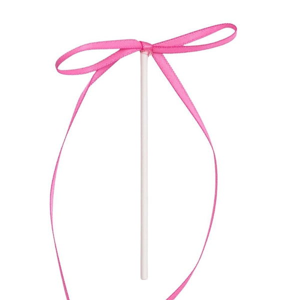 Pink Ribbon Bow Topper x 8
