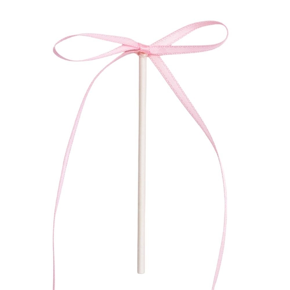 Light Pink Ribbon Bow Topper x 8