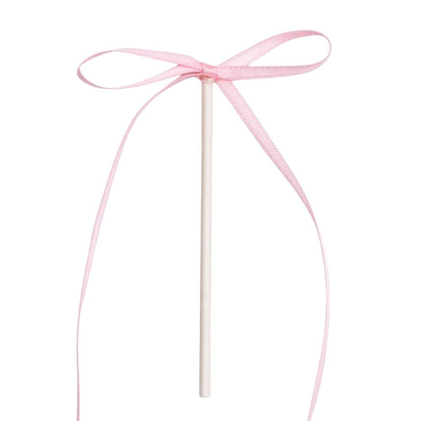 Light Pink Ribbon Bow Topper x 8