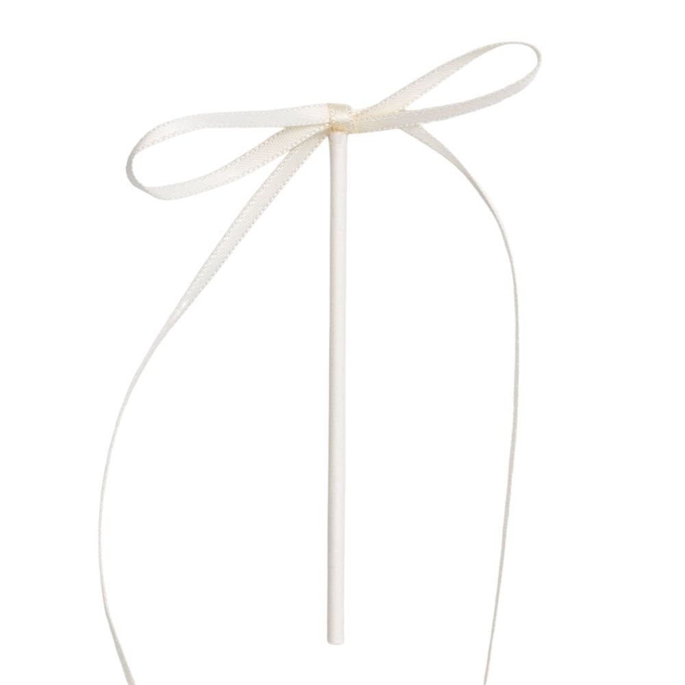 White Ribbon Bow Topper x 8
