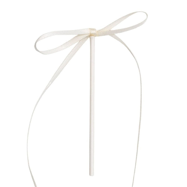 White Ribbon Bow Topper x 8