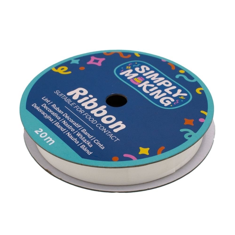 Bridal White Food-Safe Ribbon x 20 Metres