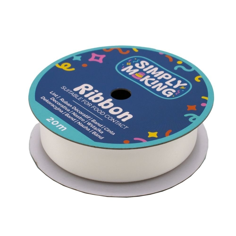 Bridal White Food-Safe Ribbon x 20 Metres