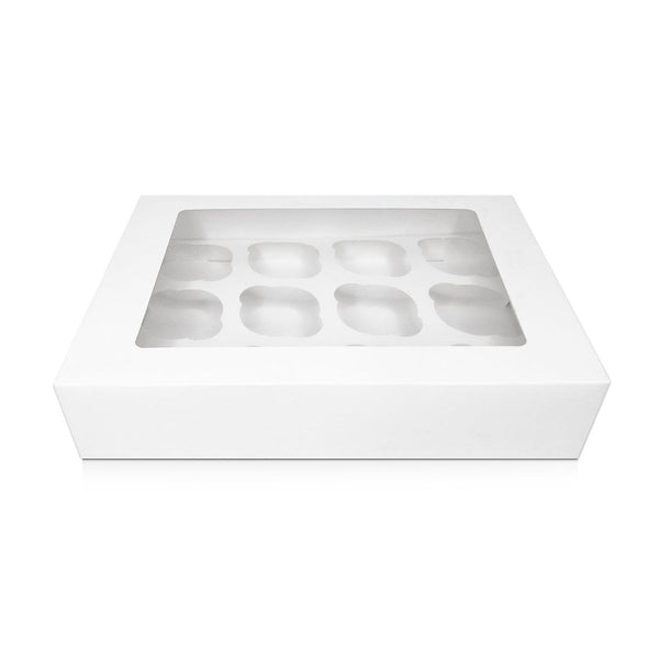 3" Deep White Cupcake Box With Window