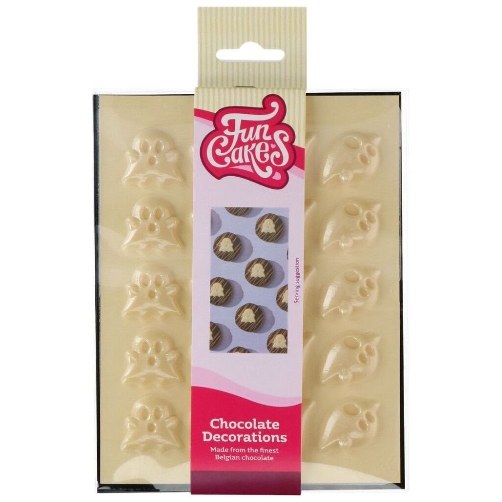 White Ghost Chocolate Decorations Set Of 20