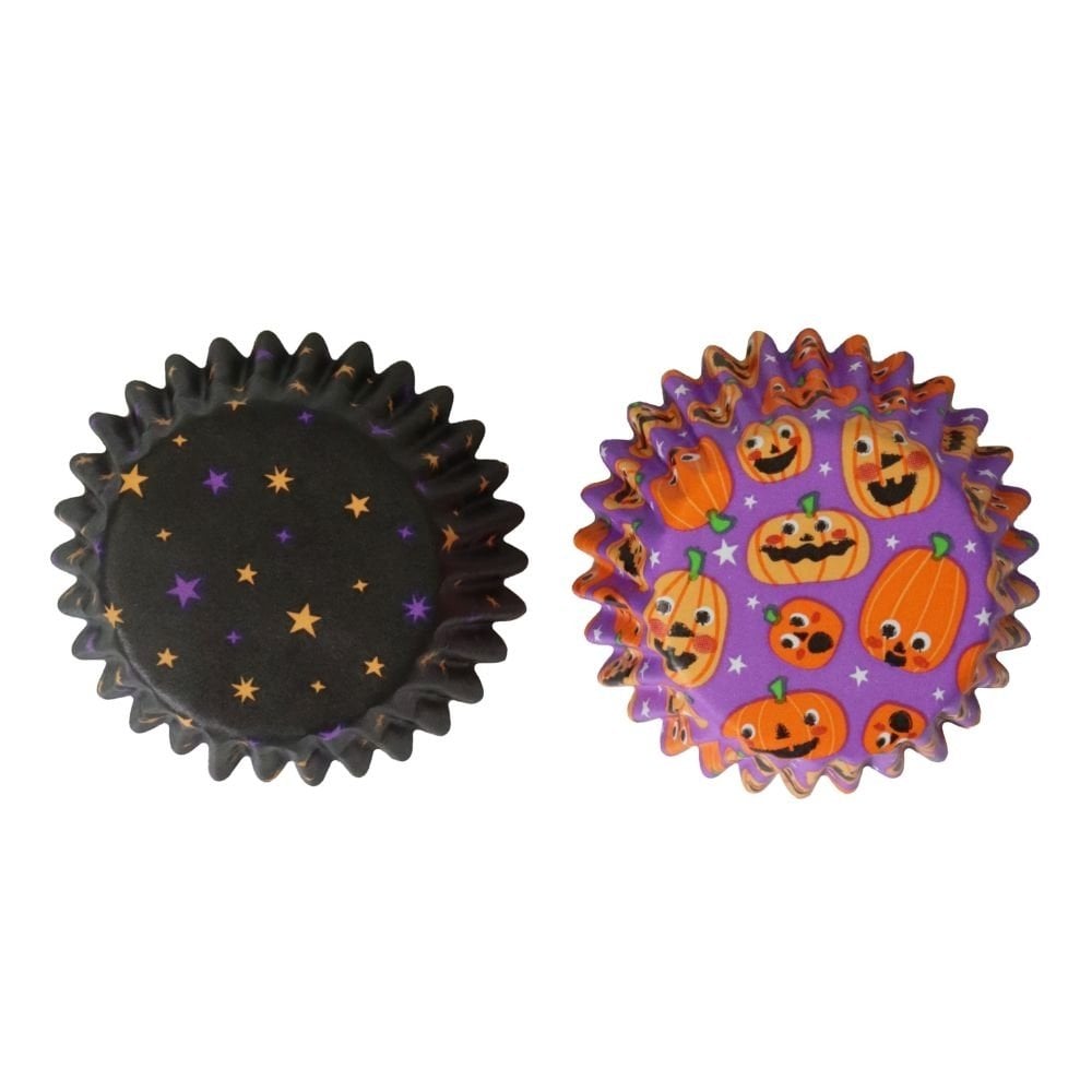 Pumpkin Party Mini Halloween Foil-Lined Cupcake Cases x 60