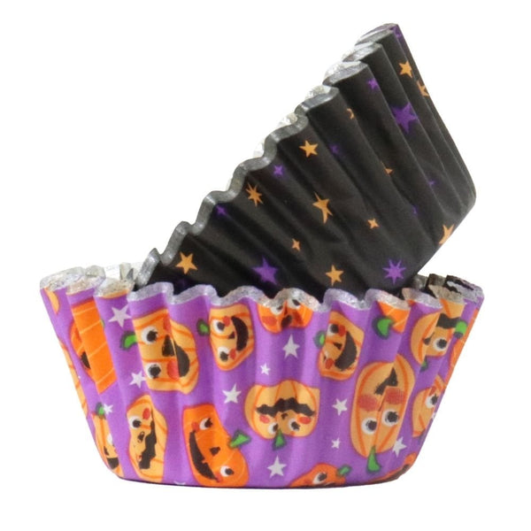 Pumpkin Party Mini Halloween Foil-Lined Cupcake Cases x 60