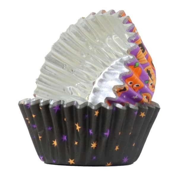 Pumpkin Party Mini Halloween Foil-Lined Cupcake Cases x 60