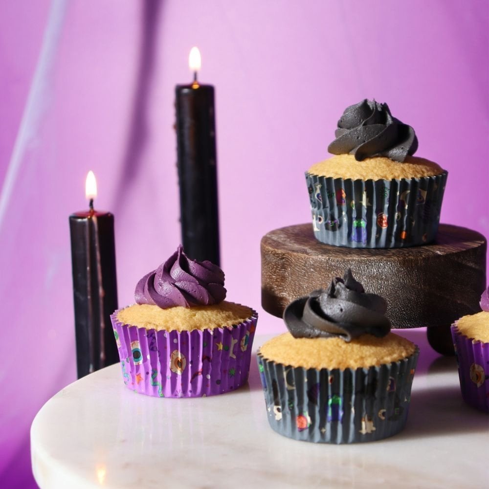 Wicked Witch Halloween Foil-Lined Cupcake Cases x 60
