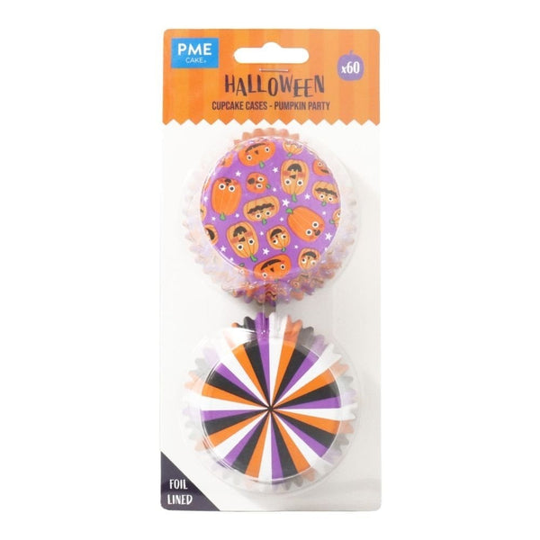 Pumpkin Party Halloween Foil-Lined Cupcake Cases x 60