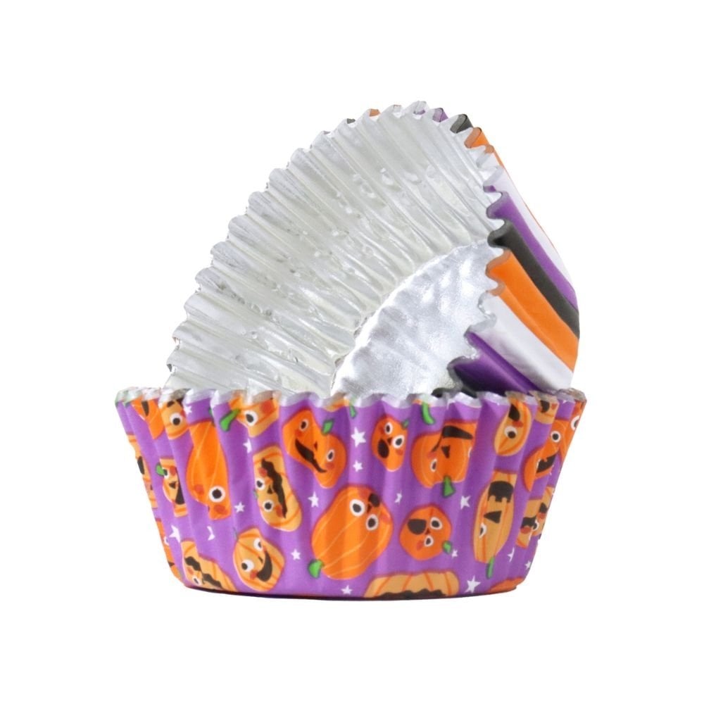 Pumpkin Party Halloween Foil-Lined Cupcake Cases x 60