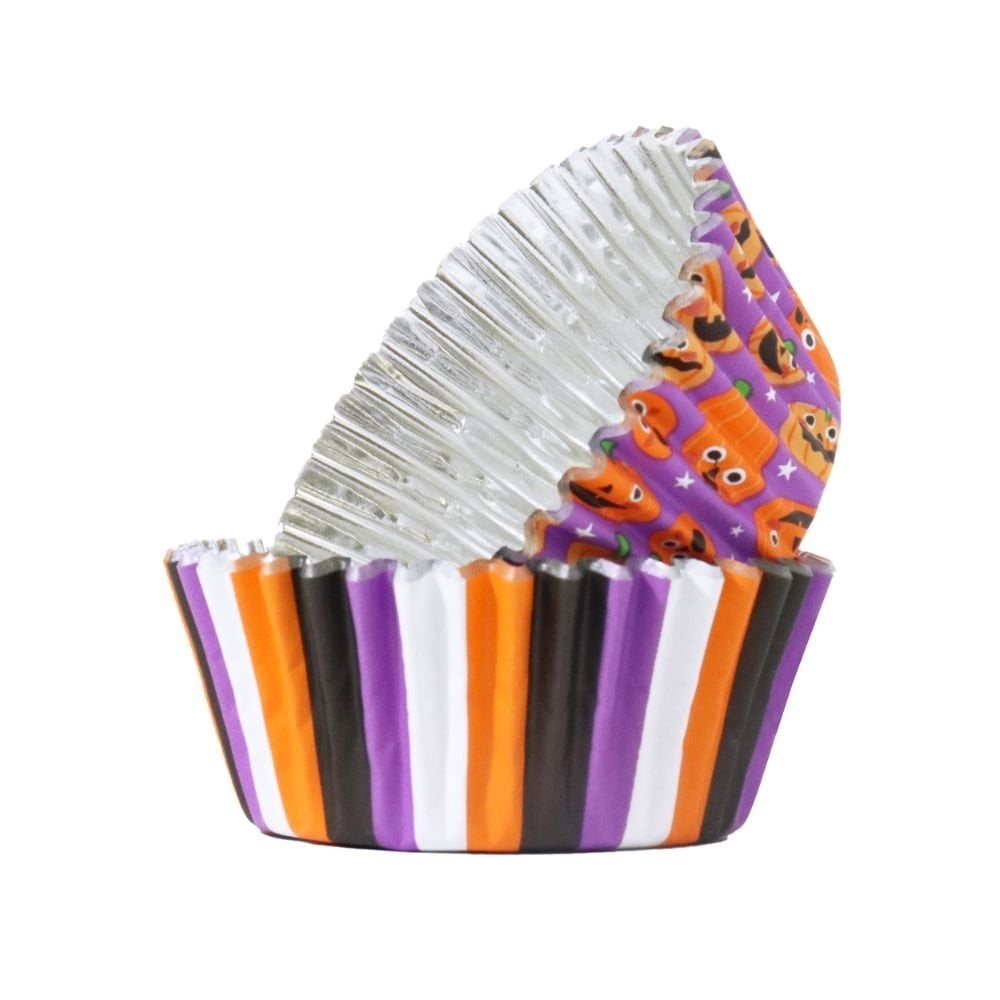 Pumpkin Party Halloween Foil-Lined Cupcake Cases x 60