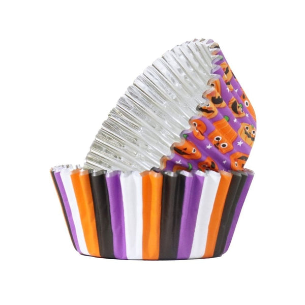 Pumpkin Party Halloween Foil-Lined Cupcake Cases x 60