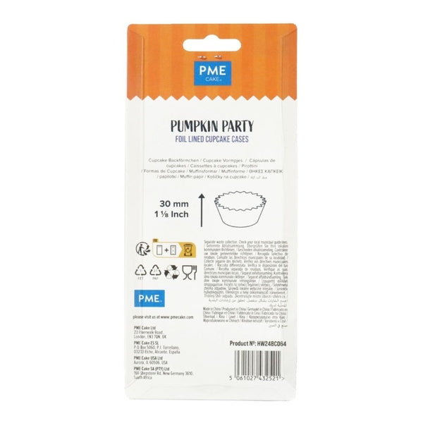 Pumpkin Party Halloween Foil-Lined Cupcake Cases x 60