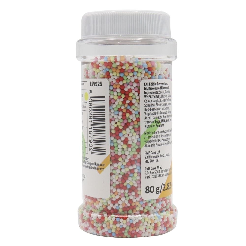 Multi Coloured Non-Pareils Sprinkles 80g