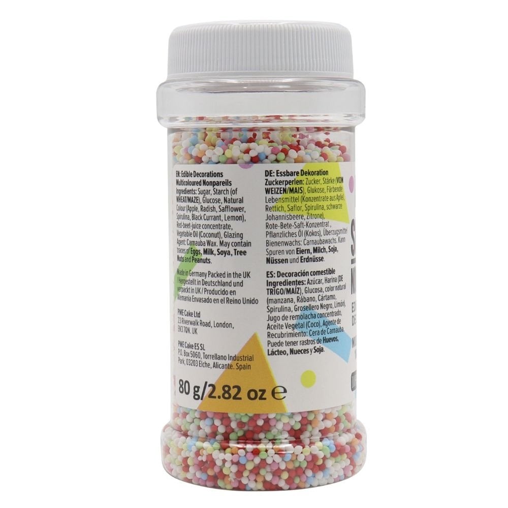 Multi Coloured Non-Pareils Sprinkles 80g