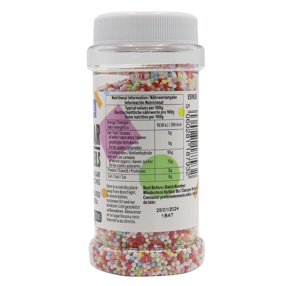 Multi Coloured Non-Pareils Sprinkles 80g