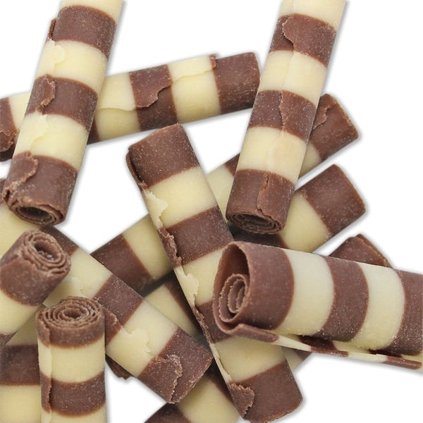Striped Mini Chocolate Curls 100g