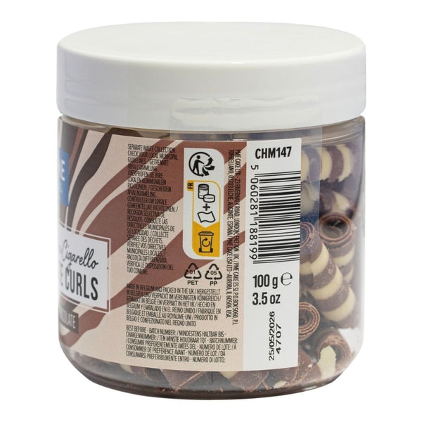 Striped Mini Chocolate Curls 100g