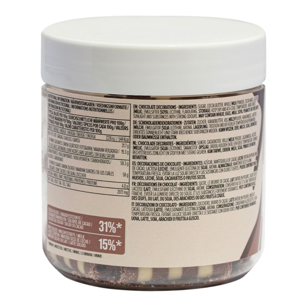 Striped Mini Chocolate Curls 100g